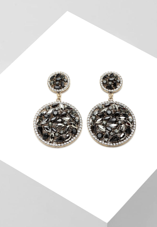 Pendientes llamativos con diamantes de imitación y cristales brillantes