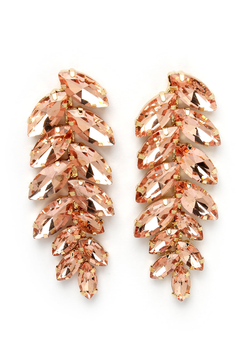 Earrings Buail Leaf-Shaped Peach