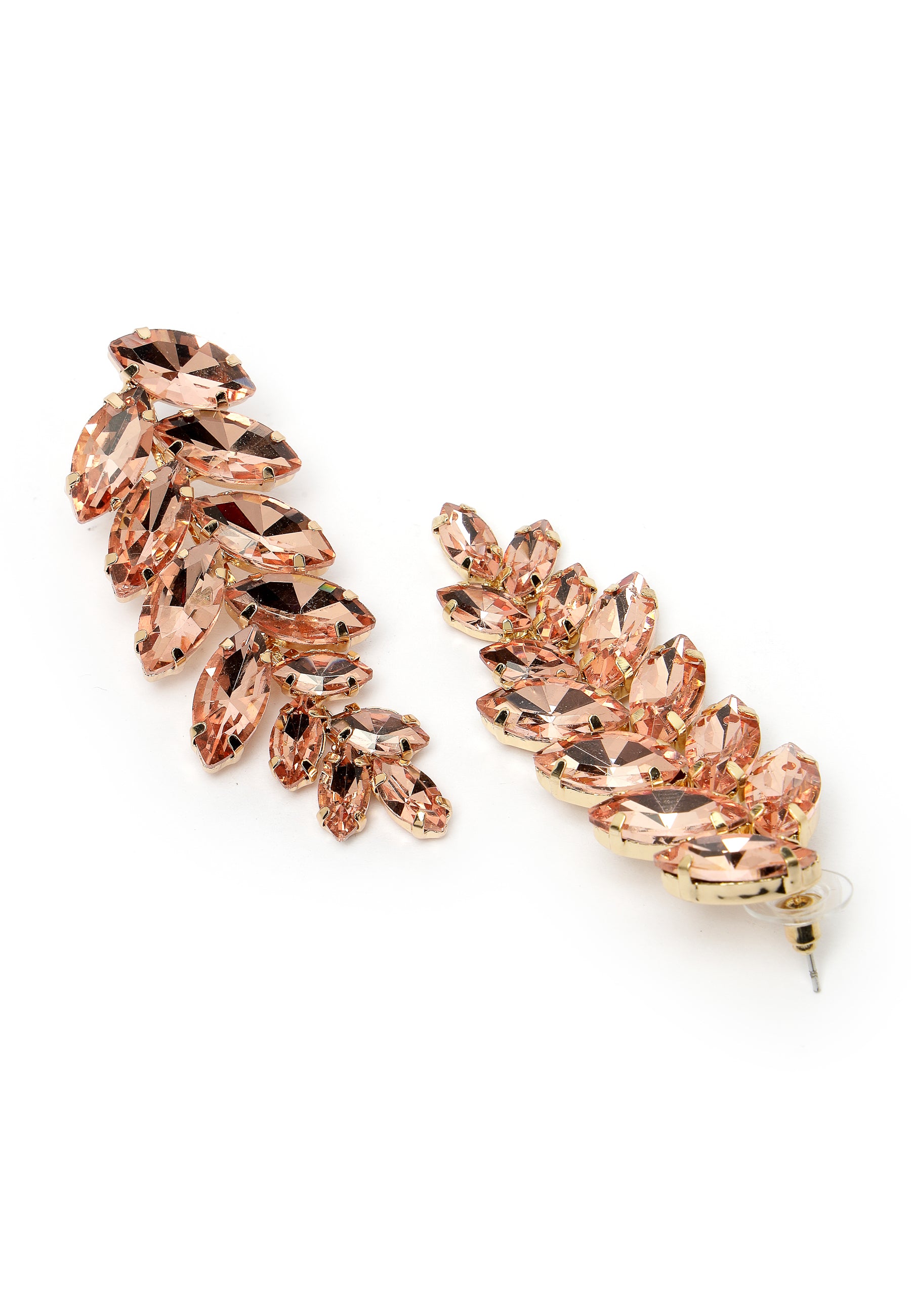 Earrings Buail Leaf-Shaped Peach