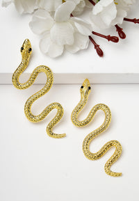 Boucles d'oreilles serpent élégantes dorées