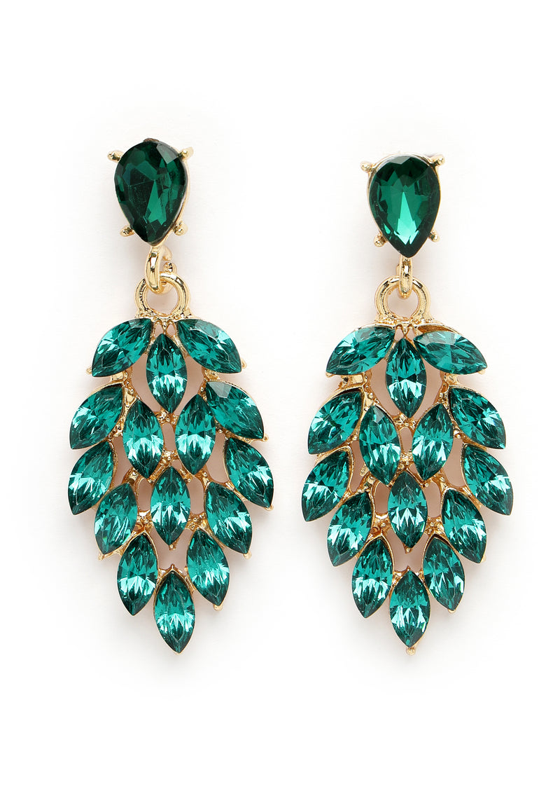 Leafy Dangle Chandelier Earrings