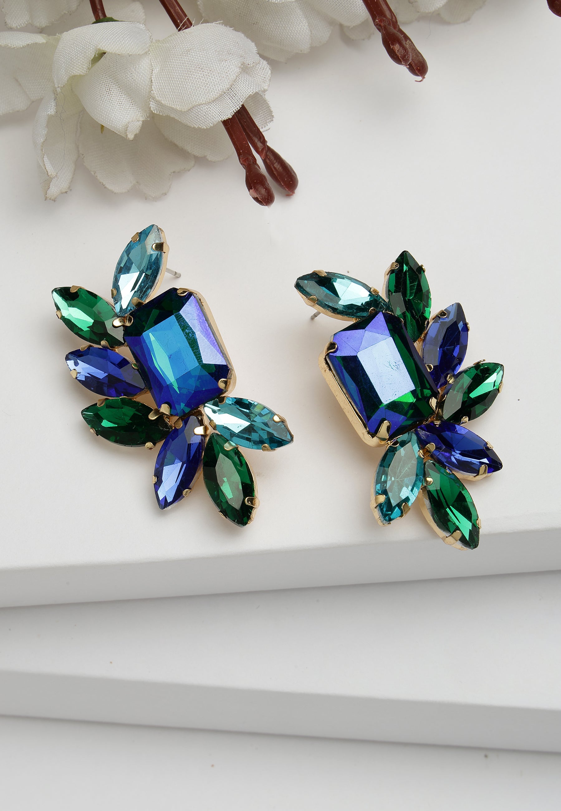 Blossoming Blue Studs