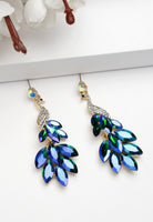 Hermosos aretes de pavo real