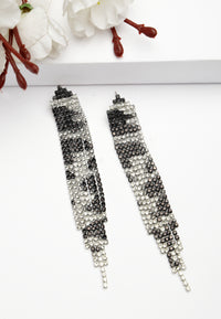 Long Fringe Chandelier Earrings