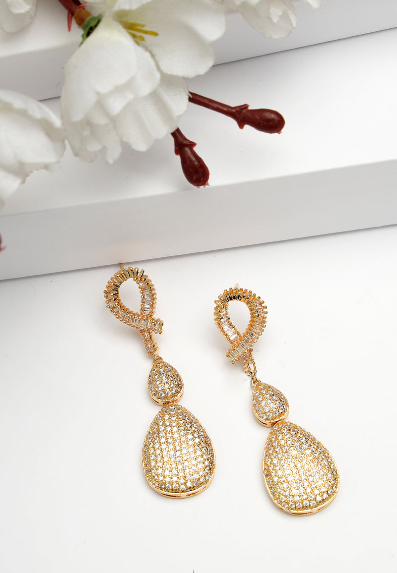 Zirconia Double Raindrop Earrings