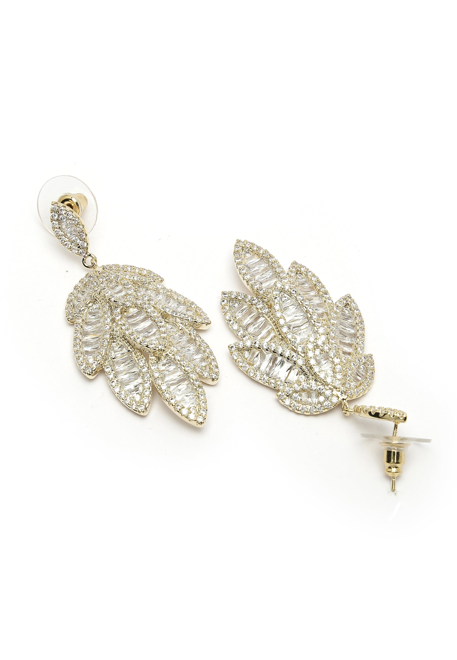 Ciúbach Zirconia Willow Leaf Dangle Earrings