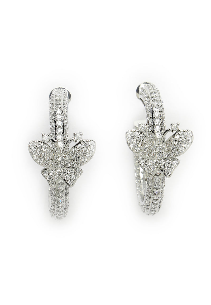 Dainty Butterfly Zirconia Hoops