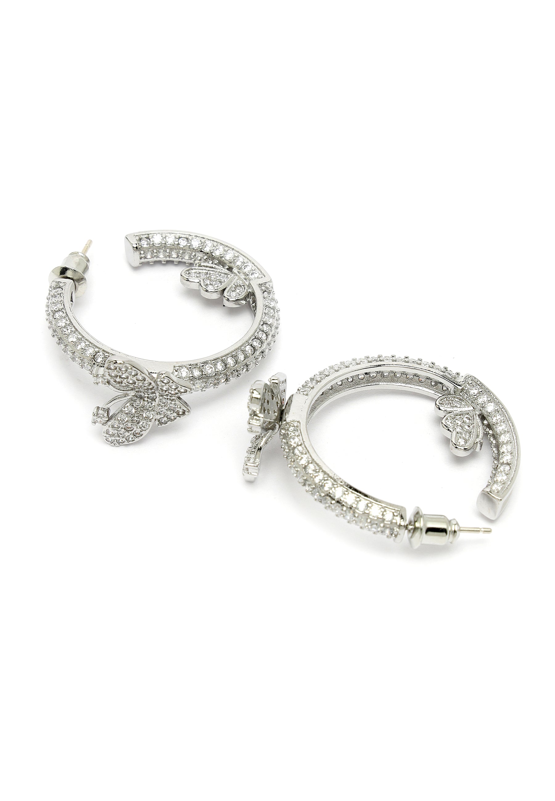 Dainty Butterfly Zirconia Hoops