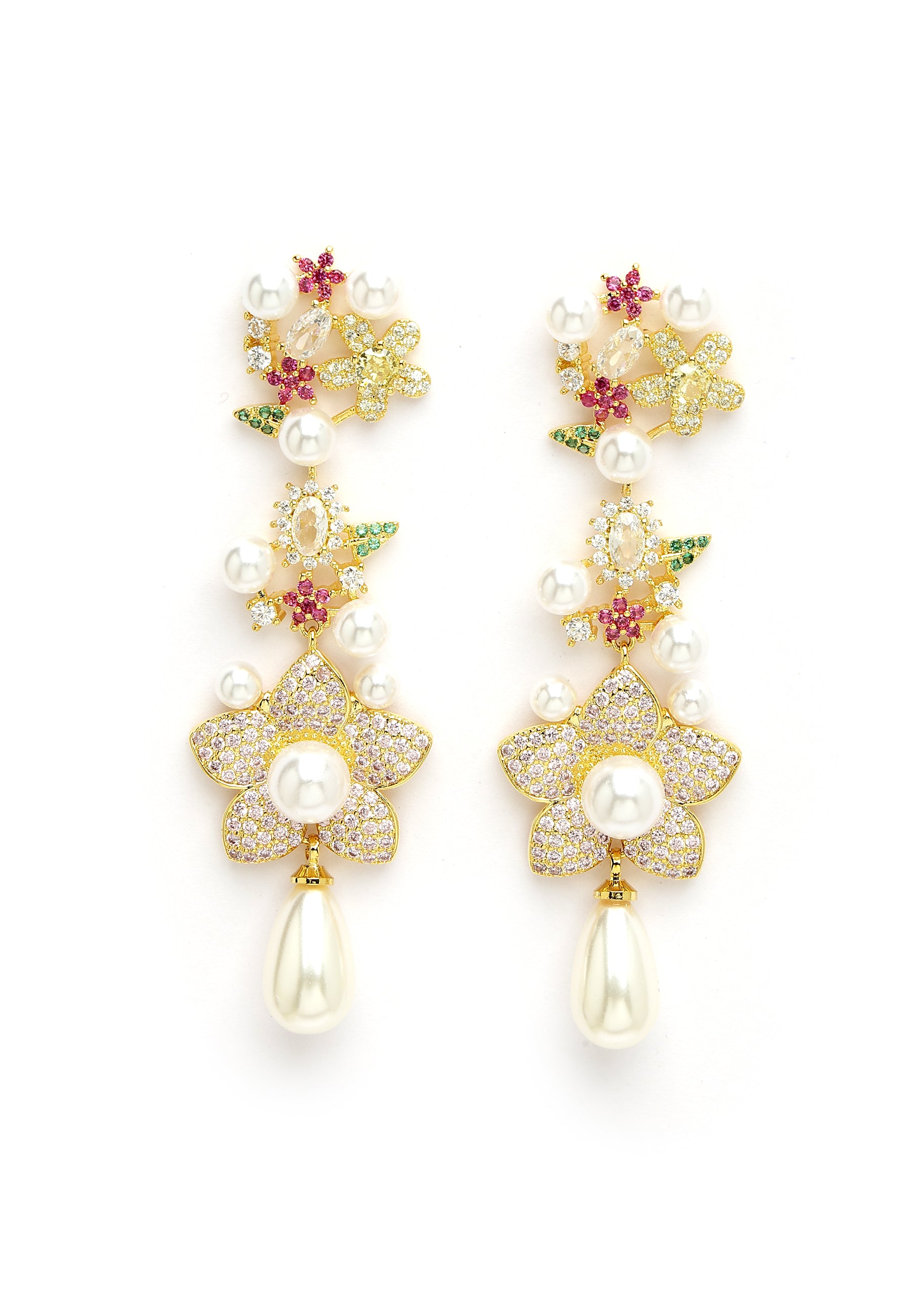 Cluaise Dangle Floral Zirconia