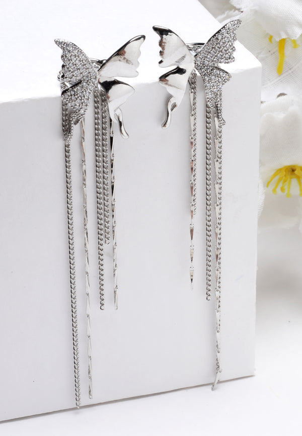 Tassel Butterfly Crystal Earrings