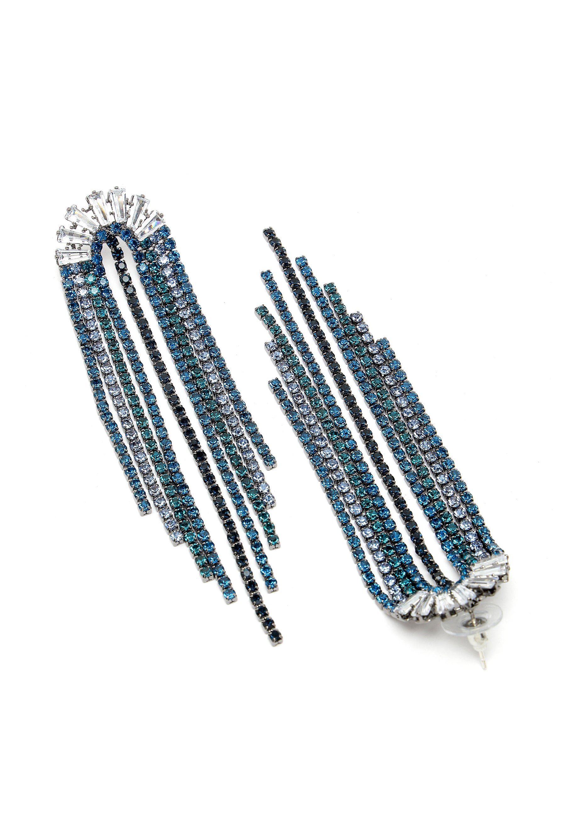 Radiant Embellished Crystal Tassel Earrings