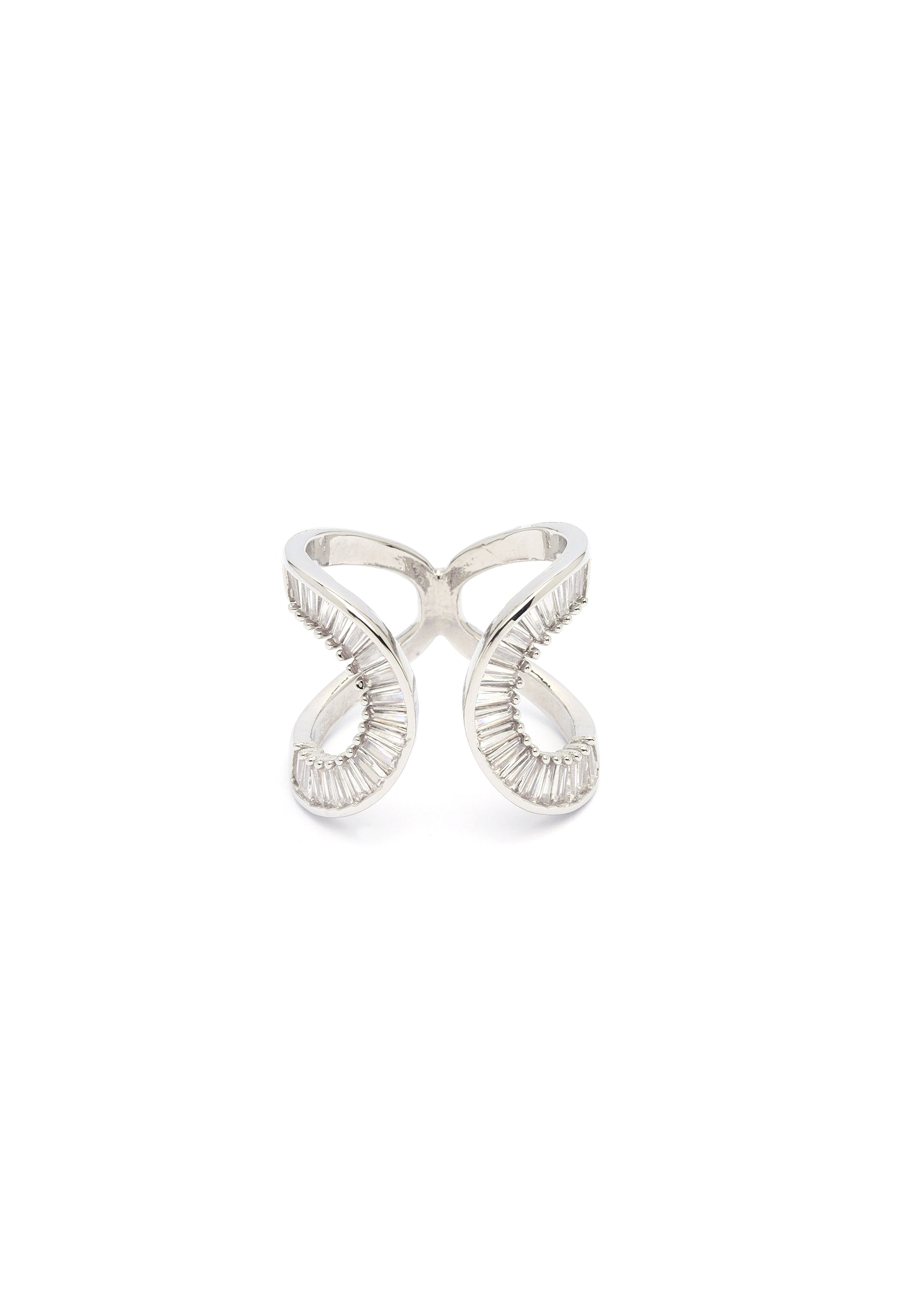 Silver Crescent Glam ring