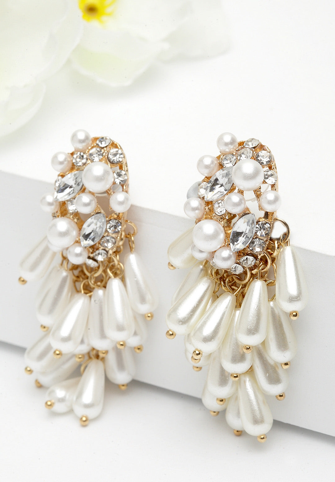 Asymmetrical Pearl Drop Earrings