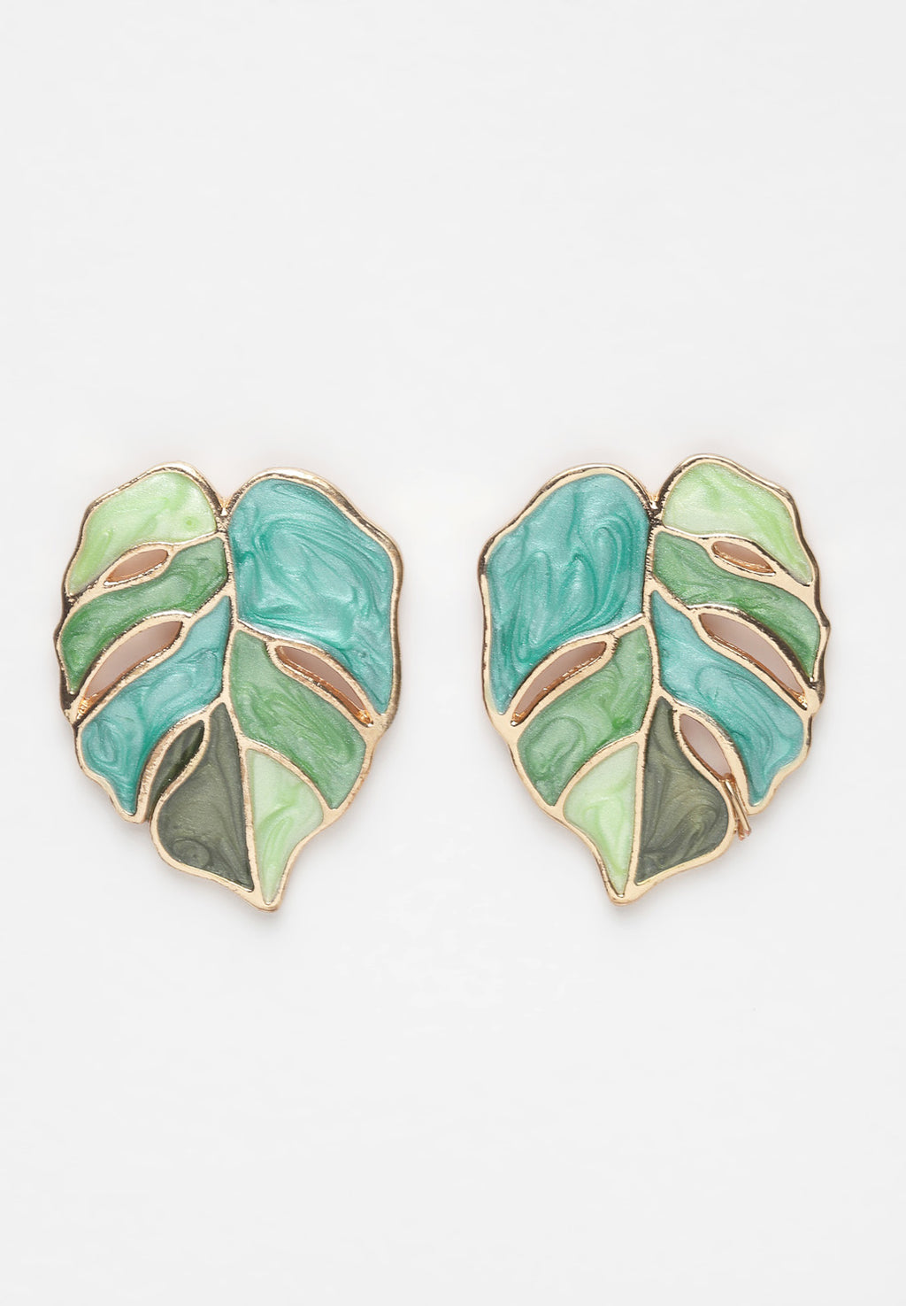Green Leaf Hanging Earrings