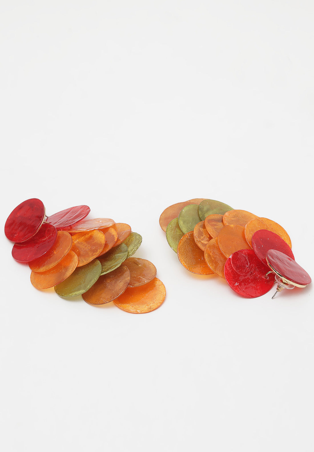 Boucles d'oreilles rondes en acrylique multicolores