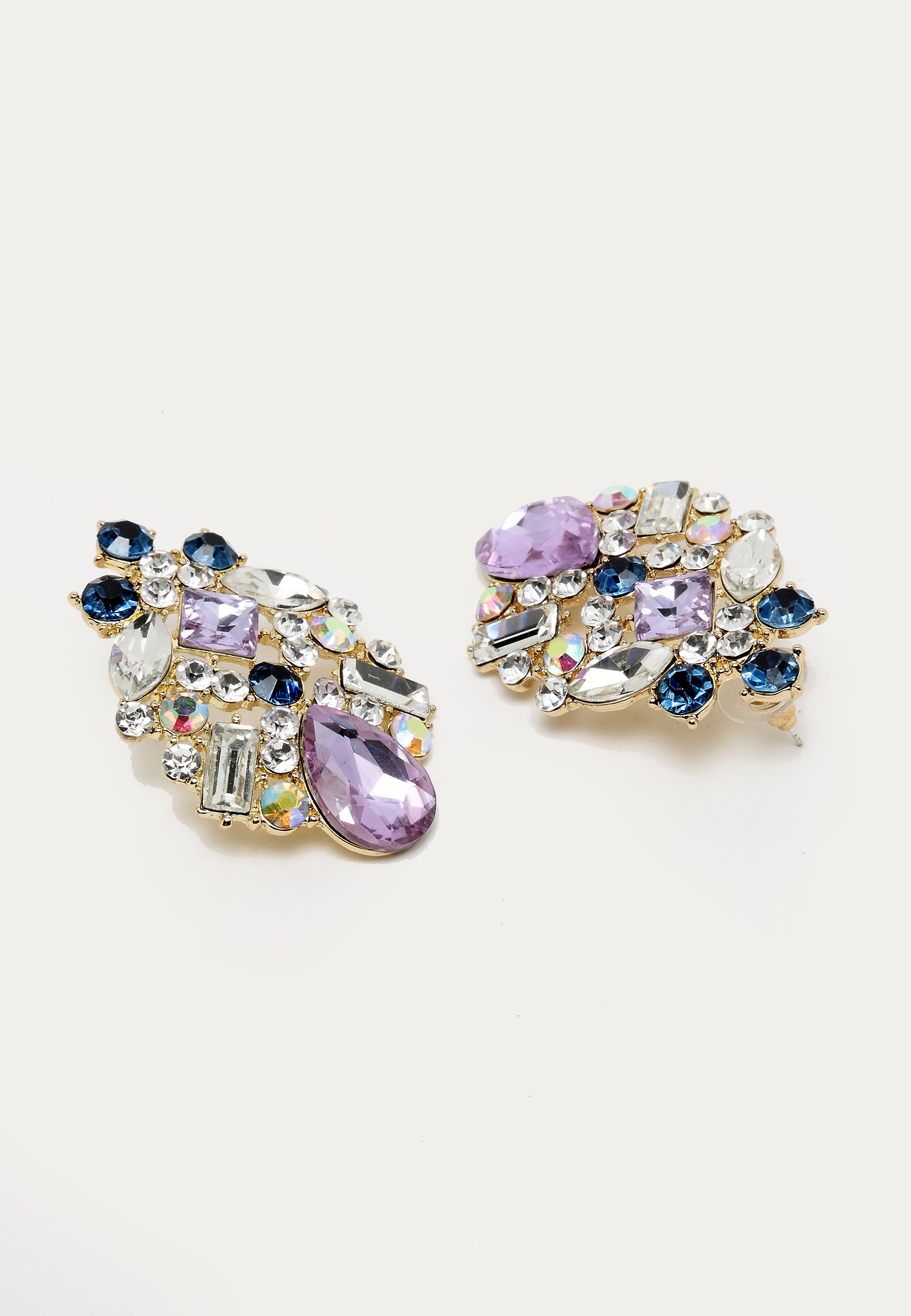 Purple Crystal Chandelier Earrings