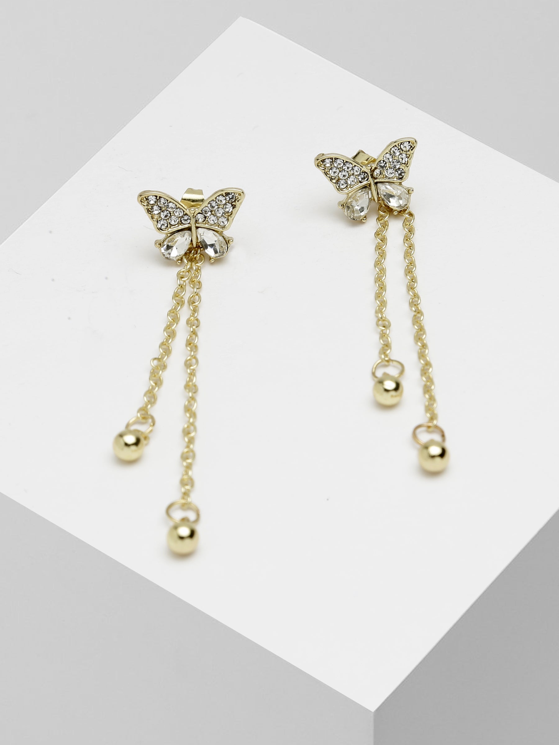 Butterfly Gold Plated Dangle Earrings