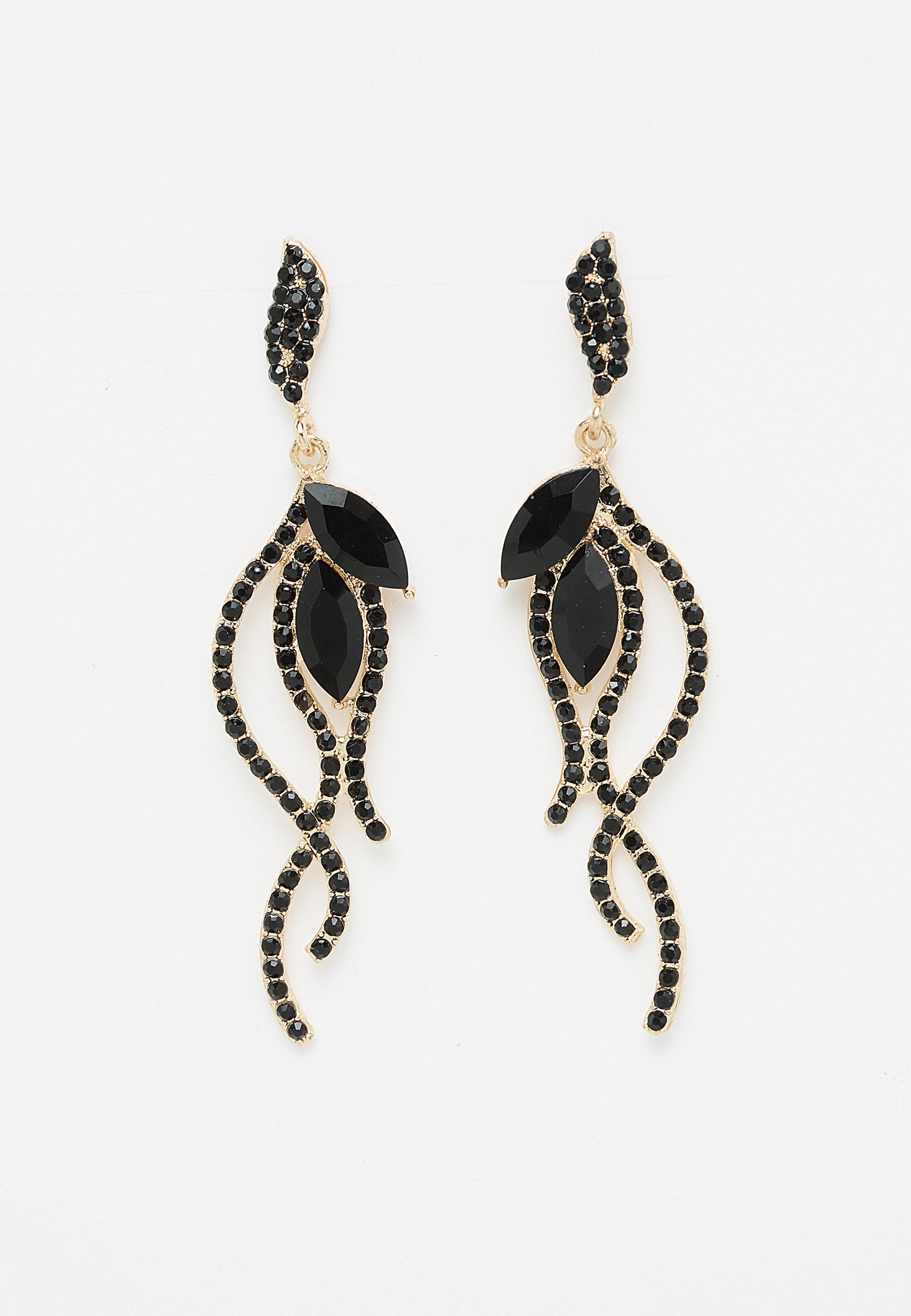 Elegant Crystals Studded Drop Earrings