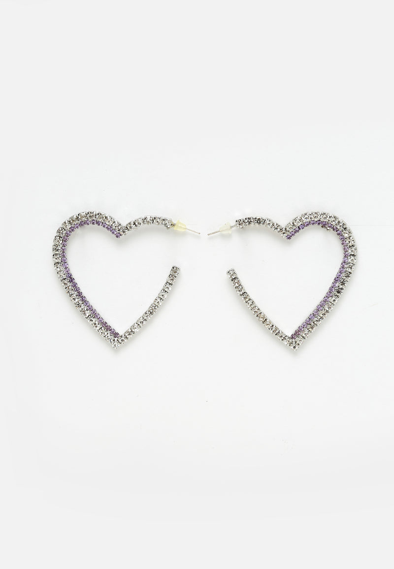 Crystals Studded Heart korvakorut