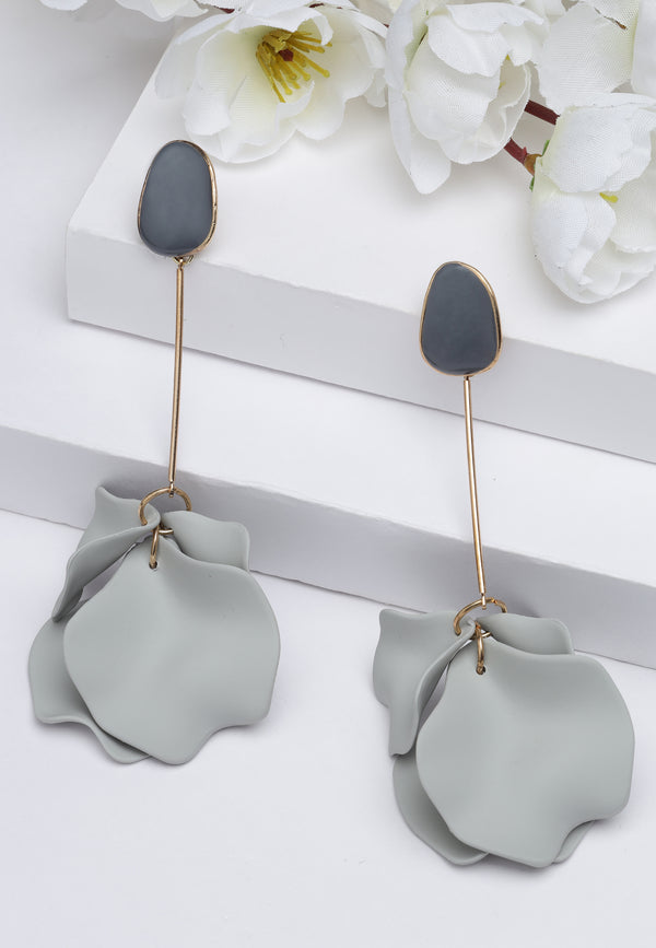 Pendientes Pétalos Gris