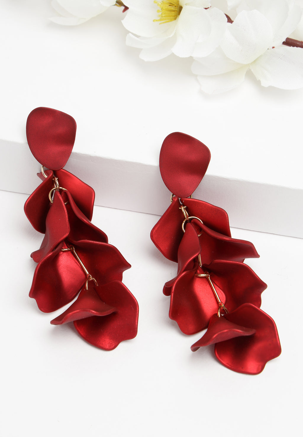 Luxury Statement Petals Shape Long Earrings