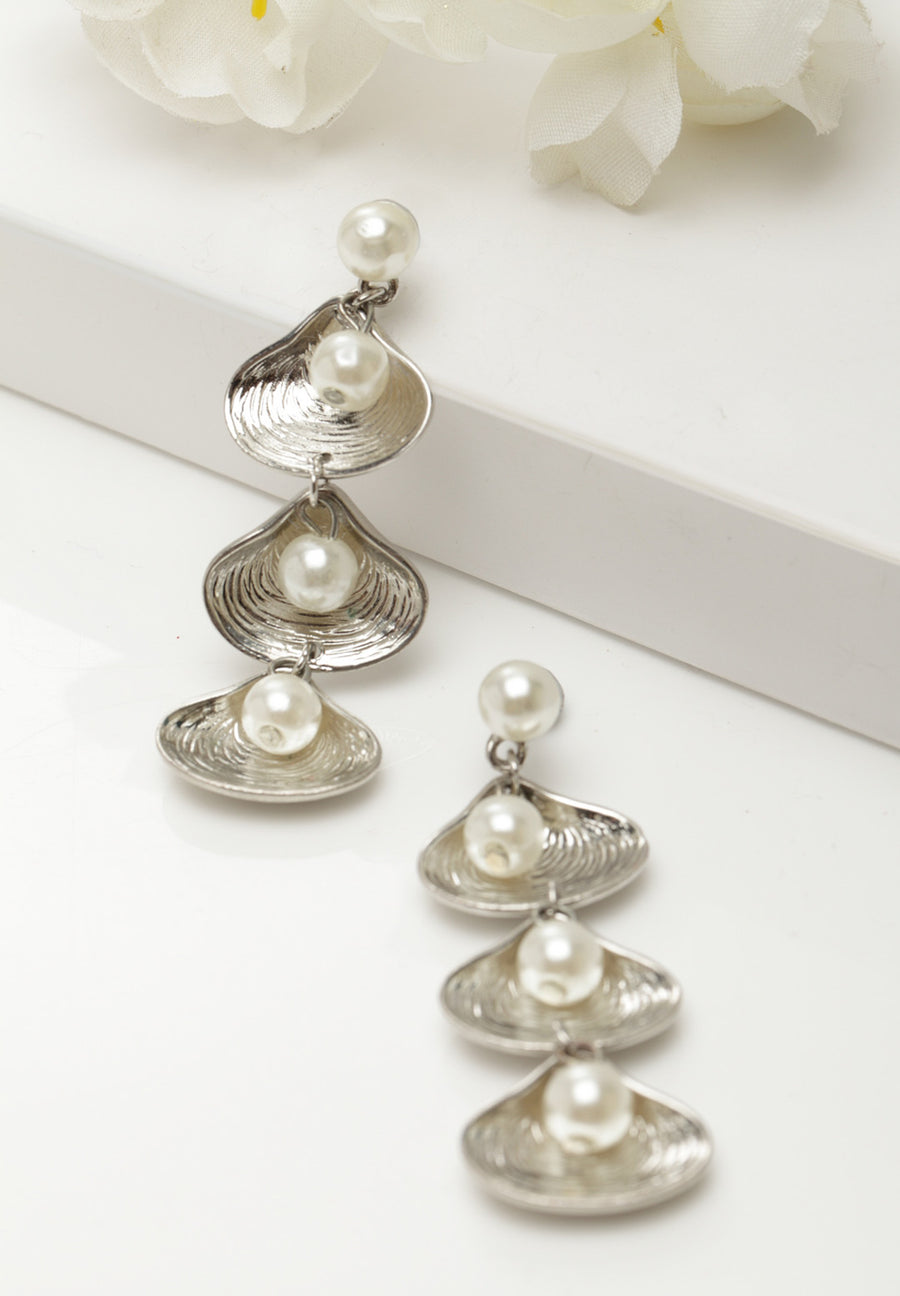 Boucles d'oreilles en forme de larme de conque et coquillage de mer